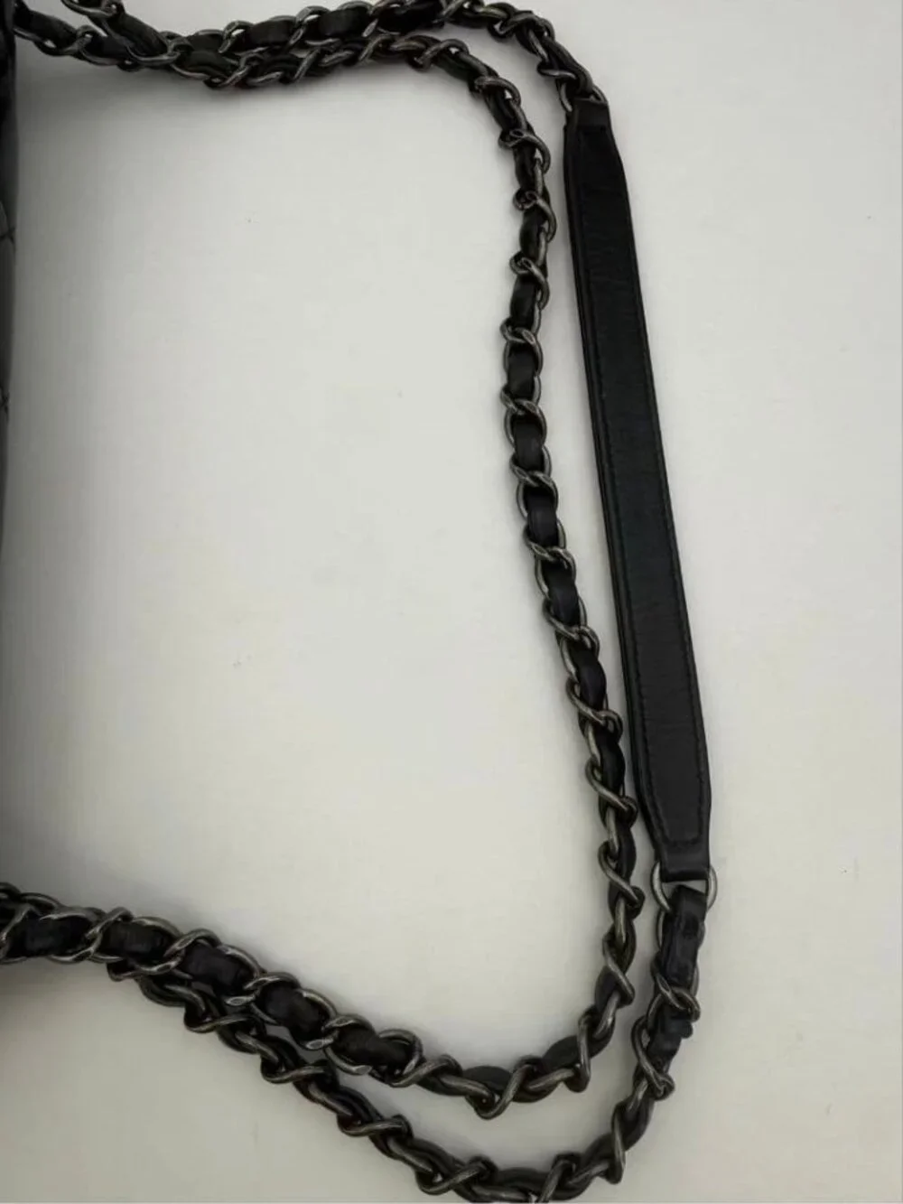 Chanel Leather Wool Felt Quilted Flap Bag